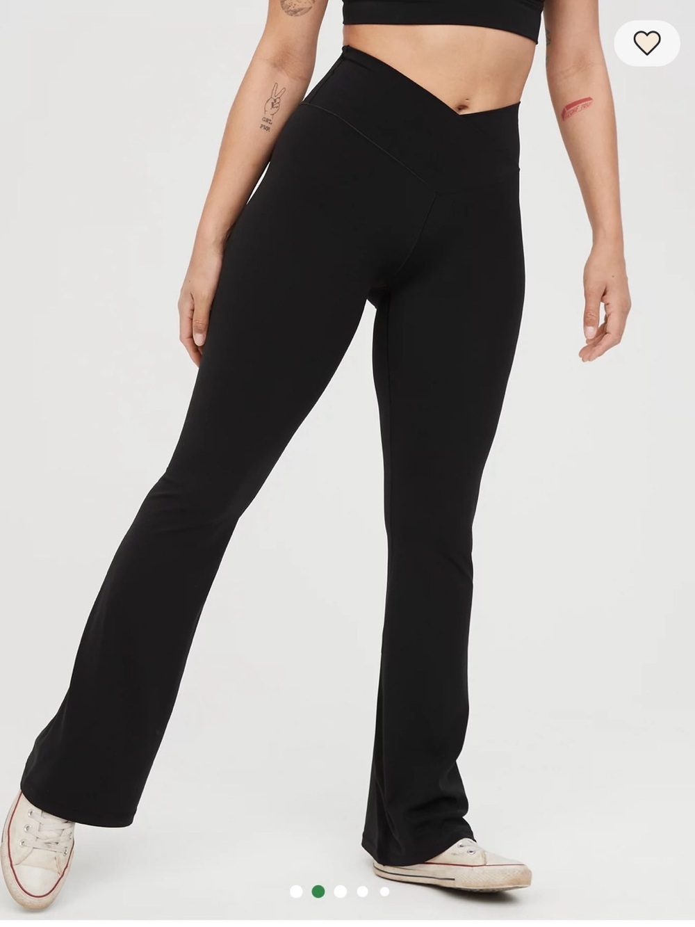 Aerie Crossover Black Flare Leggings